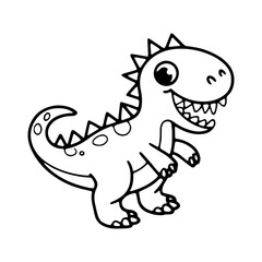 Cute cartoon dinosaur character with large eyes and spiky back in a playful pose