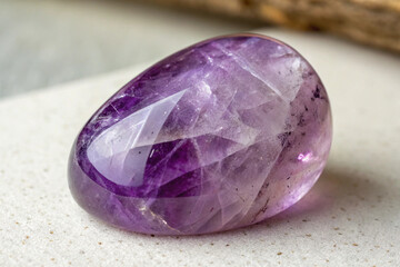 The beauty of natural mineralogy captured in a smooth purple amethyst sphere, a popular object for meditation and healing