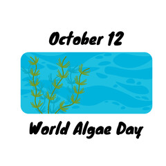 Design idea for a vertical poster, banner, or flyer about World Algae Day
