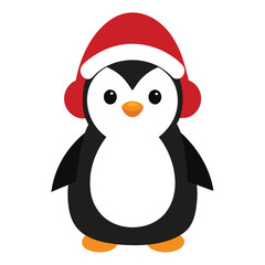 penguin in santa hat