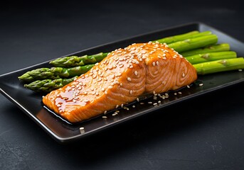 Teriyaki salmon with asparagus