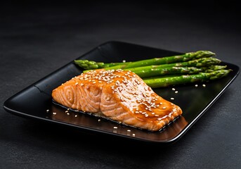 Teriyaki salmon with asparagus