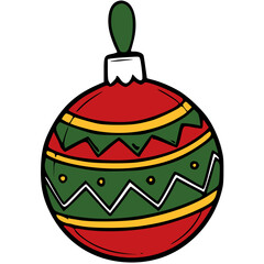 Red and Green Christmas Bauble Ornamen.svg