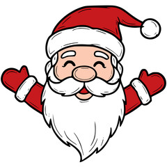 Santa Claus Head Cartoon Illustration