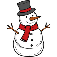 Snowman Winter Character Illustration.svg