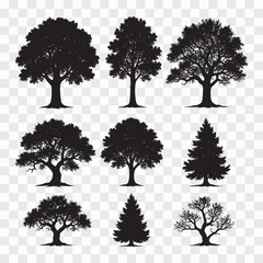 Silhouette Tree Collection Diverse Tree Shapes for Various Applications