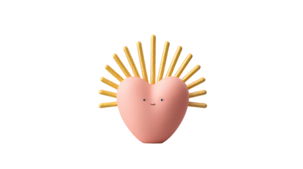 Heart Shaped Character with Golden Sprinkles