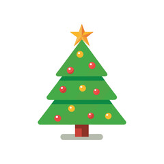 Christmas Tree Icon Vector Illustration – Festive Holiday Decoration