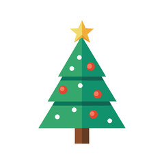 Fototapeta premium Christmas Tree Icon Vector Illustration – Festive Holiday Decoration