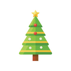 Christmas Tree Icon Vector Illustration – Festive Holiday Decoration