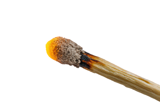 Burning Matchstick Against Black Background