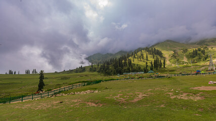 Endless green waves beneath Himalayan skies — Gulmarg in its quiet grace.