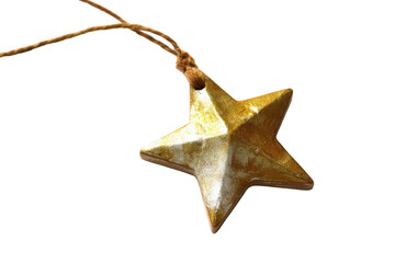 Golden Glitter Star Ornament