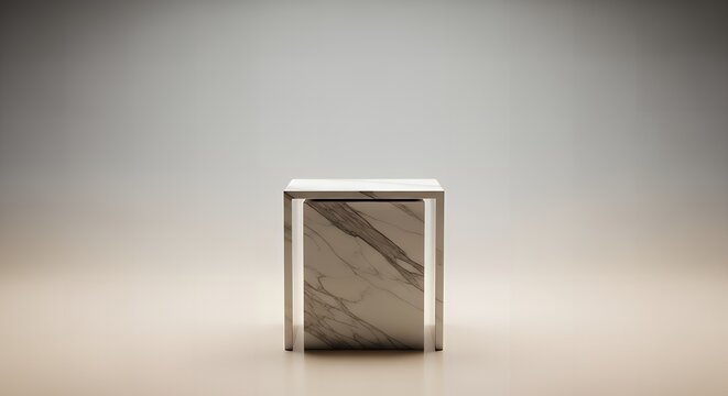 Modern marble nesting tables on a neutral background in studio lighting