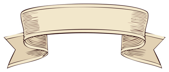 Vintage styled blank ribbon banner design element with classic texture and ample copy space