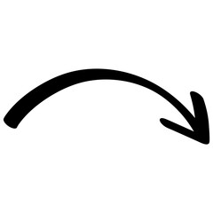 Black curved arrow illustration 