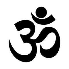 om symbol vector illustration, Om Symbol Black Silhouette Isolated on Transparent Background