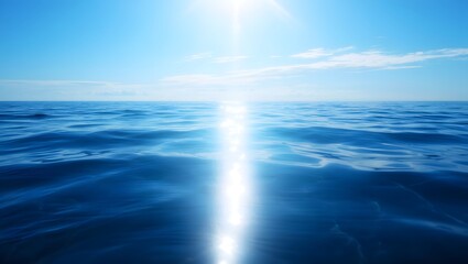 Obraz premium Sun reflecting on the ocean water creating a beautiful bright light effect across it