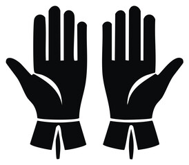 Obraz premium Black and white illustration of two open hands with cuffs