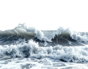 Powerful ocean waves crashing (2)