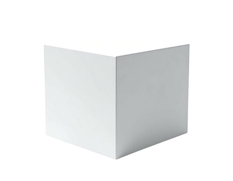 Isolated white cube, solid form