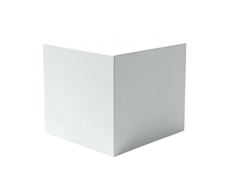 Isolated white cube, solid form