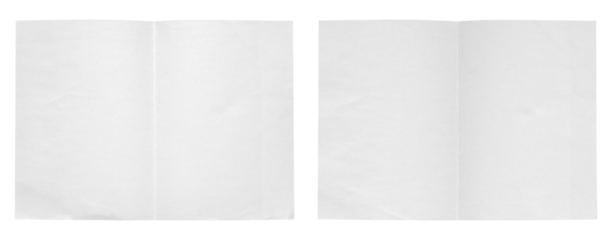 Crumpled Paper Poster Photo Effect Mockup,Crumpled Paper texture overlay effec,set of white crumpled folded paper sheet isolated on transparent png background,white blank paper