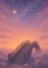 Obraz premium Dreamy celestial staircase wallpaper