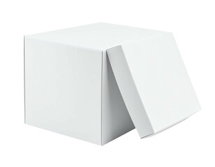 Fototapeta premium White cube gift box open