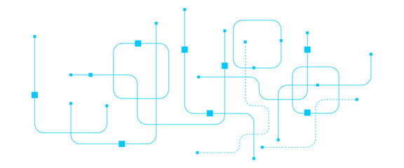 Obraz premium Vector abstract digital technology with geometric with crossed lines and dots.