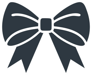 Elegant dark blue bow illustration for decor, present, gift wrapping, or decoration projects