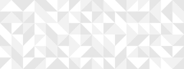 White seamless background of triangles in modern style, flat vector illustration. Cover of gray geometric shapes in retro texture for web design or postcard.