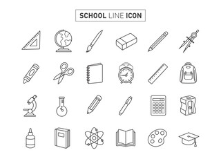 Line Art Style Education Icon Vector