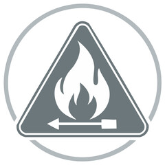 Spontaneous Combustion Hazard Warning Sign Triangular Shape With Arrow Design