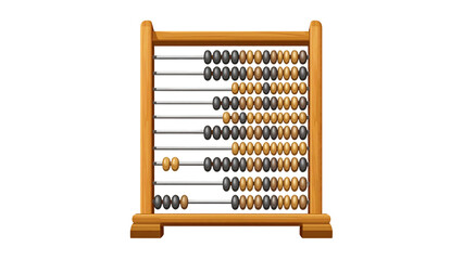 Old wooden abacus isolated on white: a retro counting tool for business, finance, and mathematics education