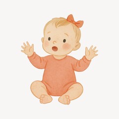 Adorable baby illustration design.