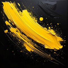 Abstract painting of yellow and black