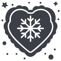 Decorative heart with a beautiful snowflake design cozy winter holiday season symbol