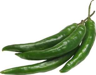 Green Chilli Isolated On Transparent Background