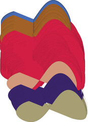 Dynamic Fluid Shapes and Colorful Flowing Curves, Abstract Graphic Design Elements

