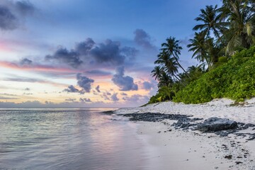 tropical beach at sunset