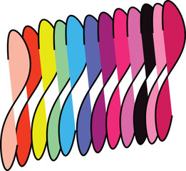 Dynamic Fluid Shapes and Colorful Flowing Curves, Abstract Graphic Design Elements

