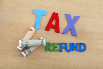Indian currency notes and TAX refund letters