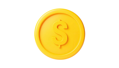 Shiny, golden coin with the "S" dollar symbol against a black background