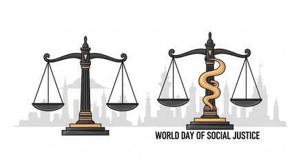 Conceptual Illustration Promoting World Day of Social Justice Awareness