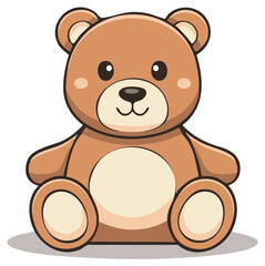 Obraz premium Adorable Teddy Bear Illustration with a Gentle Smile for Children's Books and Playful Designs
