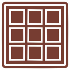 Fototapeta premium Stylized Brown Waffle with White Gridlines Graphic Illustration Food Dessert Treat Breakfast Symbol