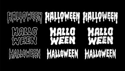 Halloween typography set with spooky dripping and textured horror. Creepy halloween lettering styles in bold, grunge, liquid, dripping, melting, rough. Horror lettering, Creepy text, Scary typeface © salzcreative