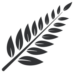 Obraz premium Simple illustration of a dark leaf branch with leaves for design