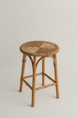 Bamboo Stool Stylish & Sustainable Home Decor - High Resolution Image